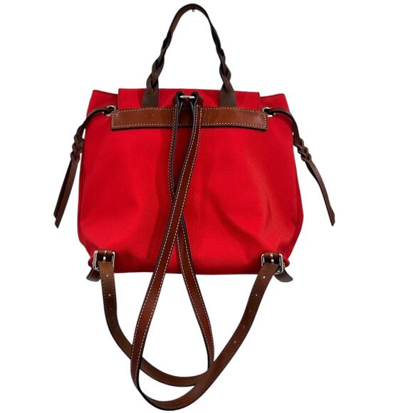 Dooney & Bourke Nylon Flap Backpack In Red - Picture 11 of 12